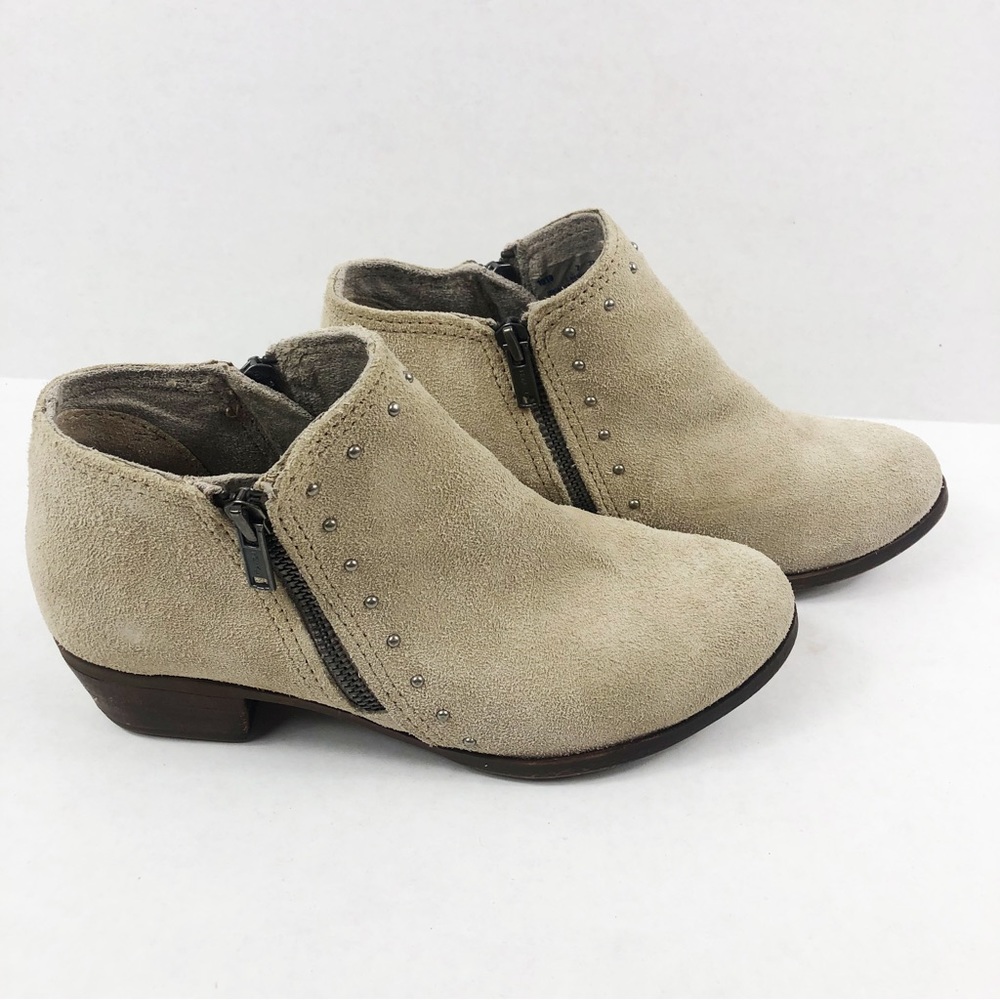 Minnetonka Brie Studded Suede Ankle Boot | Ivory Cream | Size 7